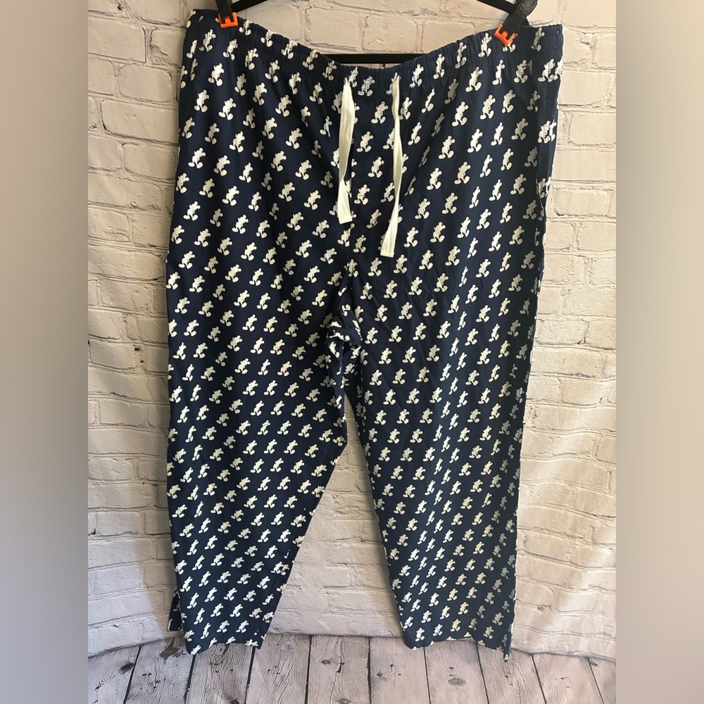 Disney Parks Men’s Mickey Mouse Print Navy Blue Pajama Pants Size XXL NWT Disney